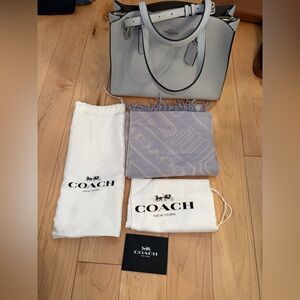 Coach Light Blue Charlie Carryall handbag